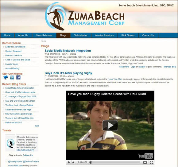 Zuma Beach Entertainment Blogs