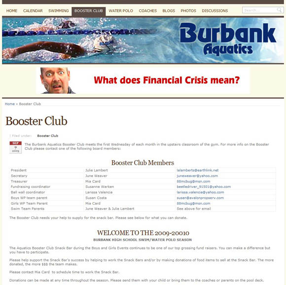 Burbank Aquatics Booster Club