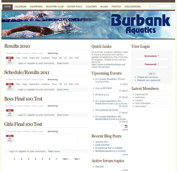Burbank Aquatics Home Page