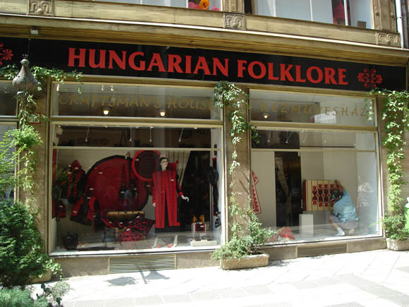 Váci utca Hungarian Folklore store in Budapest