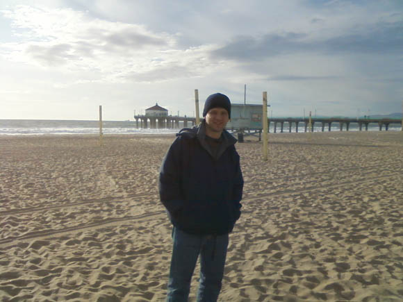 On the beach with the Pier in the background