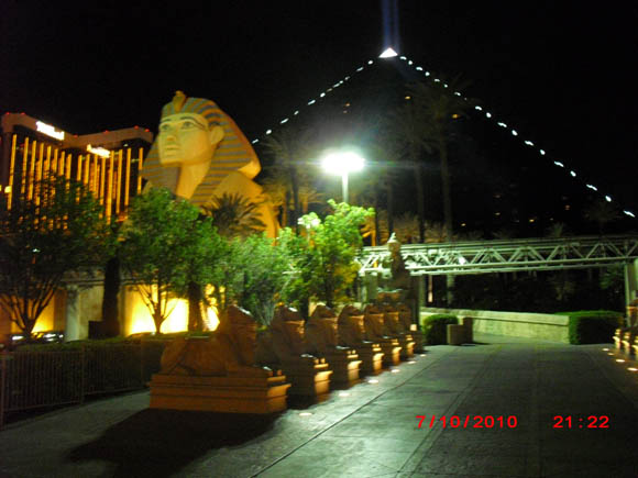 The Luxor at night