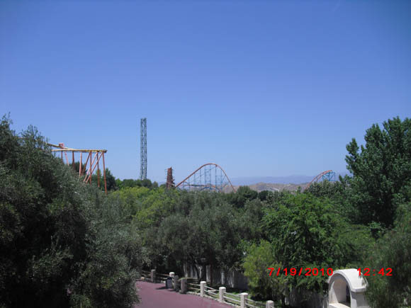 The Free Fall and other rides from far away