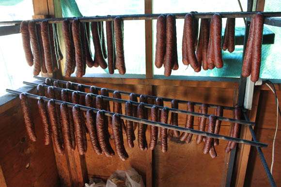 Fresh Hungarian farmer sausage (paraszt kolbász)