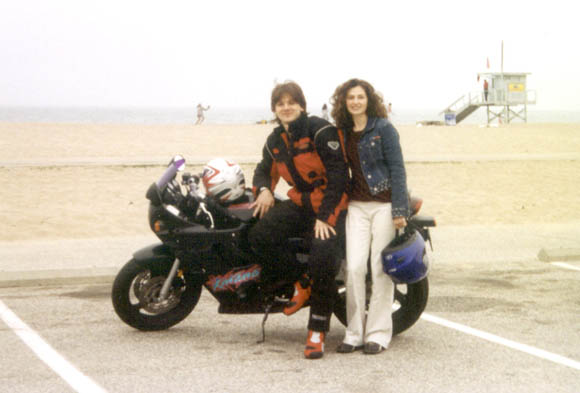At Manhattan Beach with my 1996 Suzuki Katana GSX-600