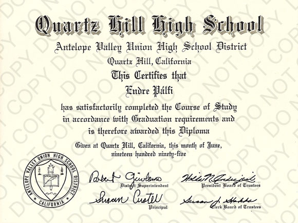 Quartz Hill High School Diploma