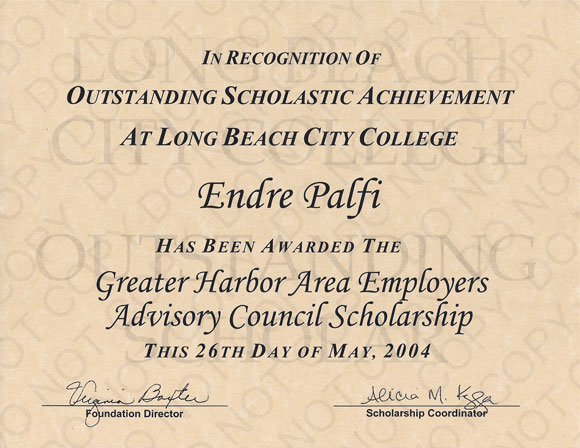 Long Beach City College Outstanding Scholastic Achievement